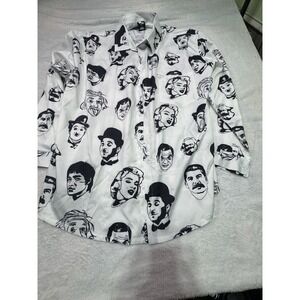 P.S.Q.F.S By.koobee Size  XXL Graphic Vintage Stars  Button Down Shirt Men's